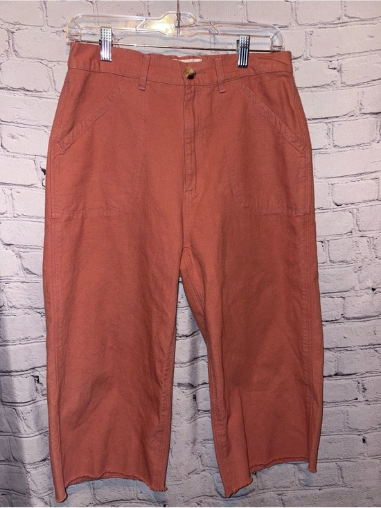 Mollusk Pants - Mollusk California Fall Orange Painter Pants Raw Hem High Waisted Jeans Size L